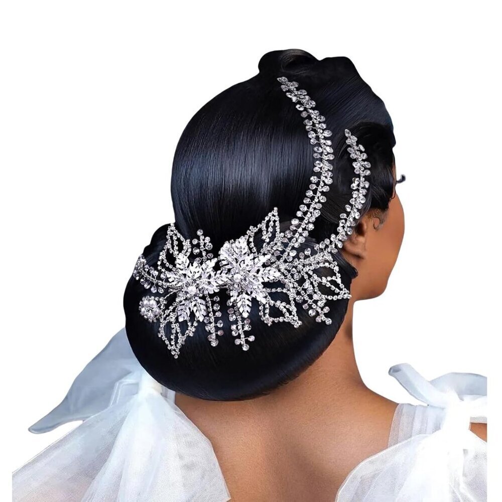 Wedding Hair Clip Crystal Bridal Accessories Handmade Rhinestone Silver